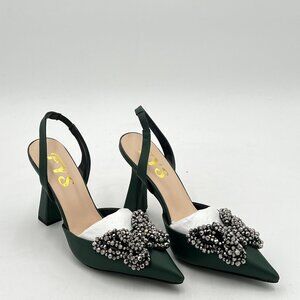 Women Pretty Elegant Slip on Pointed Toe Slingback Sandals D'Orsay Pumps Butterf